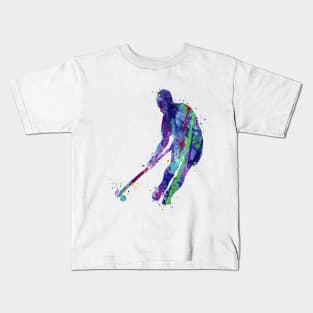 Field Hockey Player Watercolor Kids T-Shirt